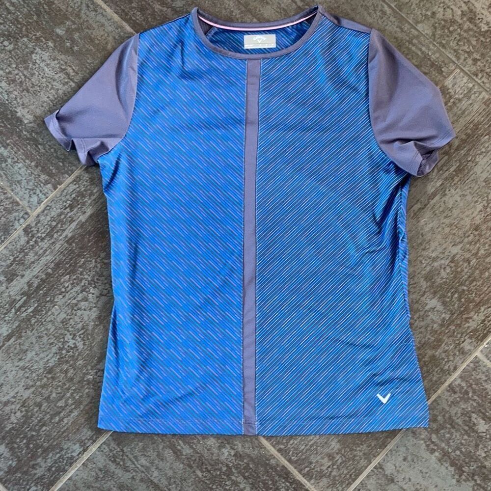 Womens Golf Shirt Callaway Miltered Reflection Stripe top